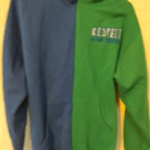 Blue and Green Men's Sweatshirt Size XL Men's Unxpectd Hoodie